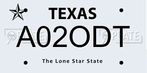 A02ODT Texas License Plate