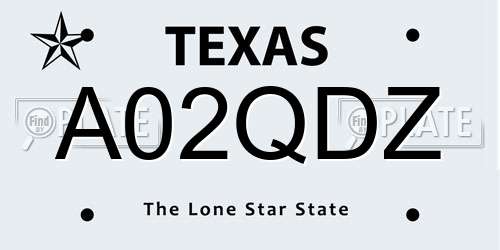 A02QDZ Texas License Plate