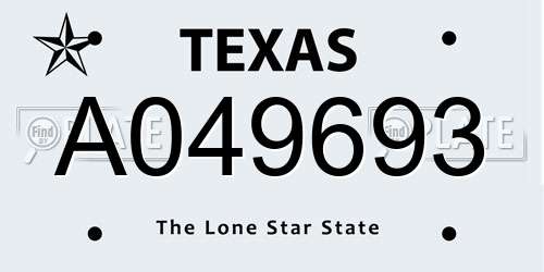 A049693 Texas License Plate