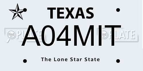 A04MIT Texas License Plate