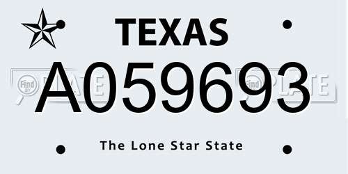 A059693 Texas License Plate