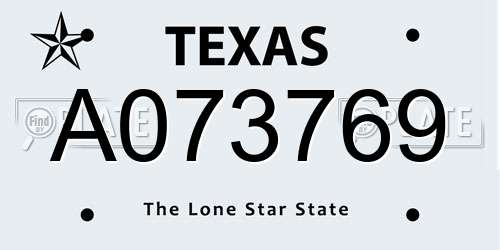 A073769 Texas License Plate