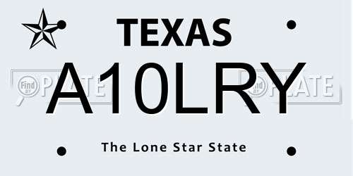 A10LRY Texas License Plate