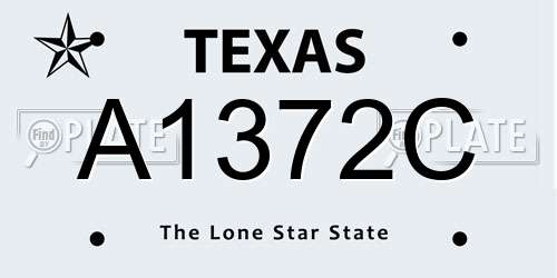A1372C Texas License Plate