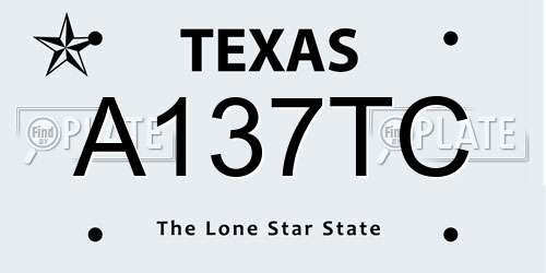 A137TC Texas License Plate