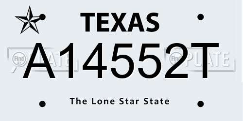 A14552T Texas License Plate
