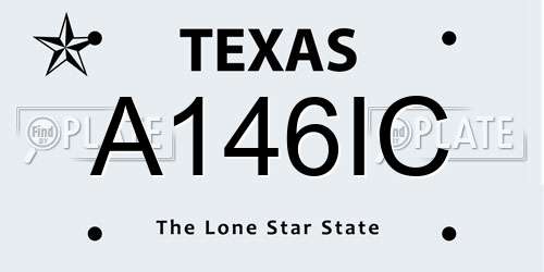 A146IC Texas License Plate