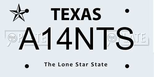 A14NTS Texas License Plate