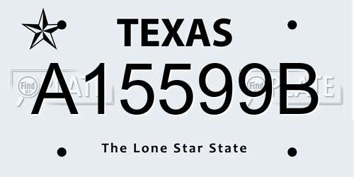 A15599B Texas License Plate