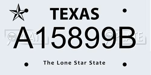 A15899B Texas License Plate