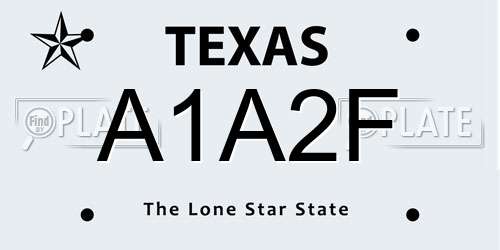 A1A2F Texas License Plate