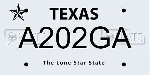 A202GA Texas License Plate