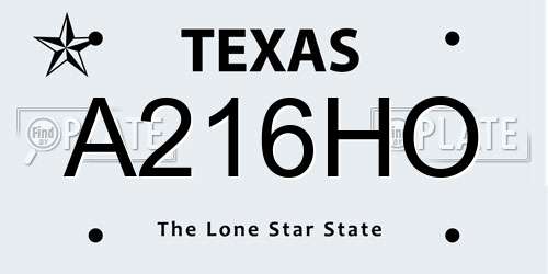 A216HO Texas License Plate