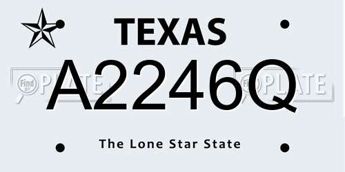 A2246Q Texas License Plate