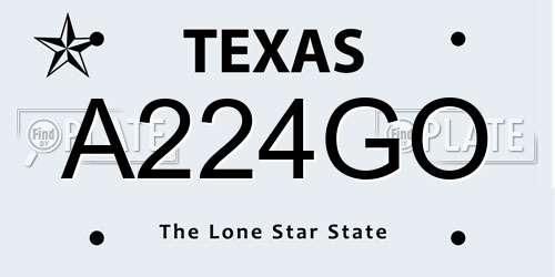 A224GO Texas License Plate