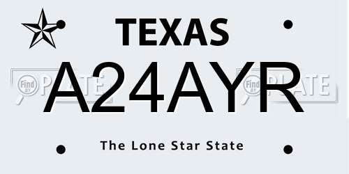 A24AYR Texas License Plate
