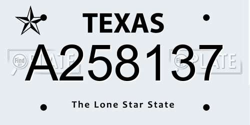 A258137 Texas License Plate