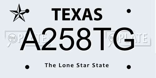 A258TG Texas License Plate