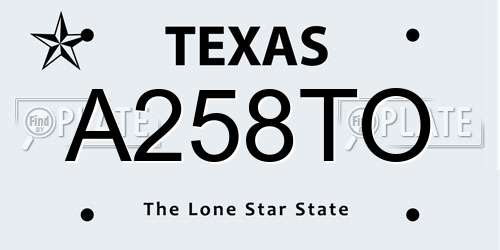 A258TO Texas License Plate