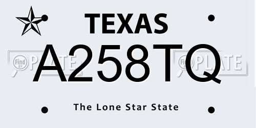 A258TQ Texas License Plate
