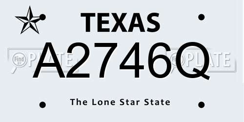 A2746Q Texas License Plate