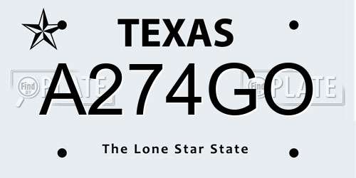 A274GO Texas License Plate
