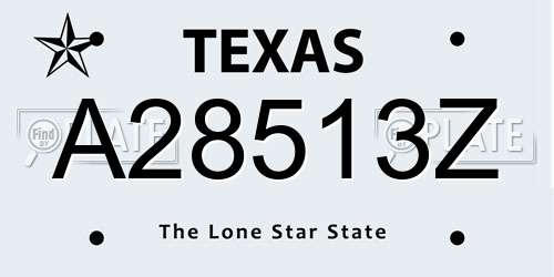 A28513Z Texas License Plate