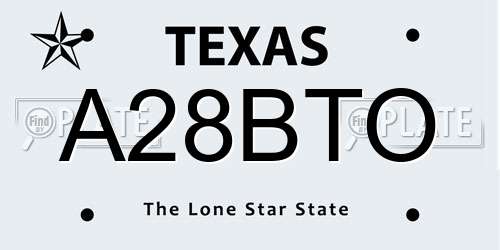 A28BTO Texas License Plate