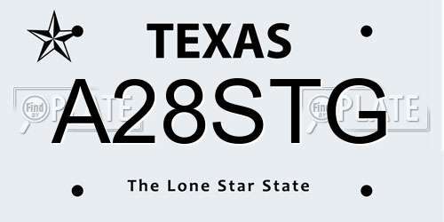 A28STG Texas License Plate