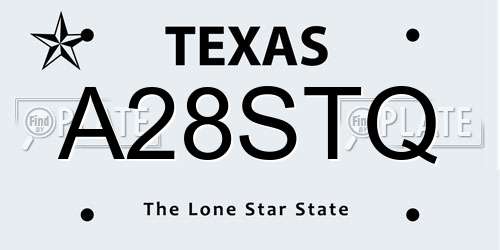 A28STQ Texas License Plate