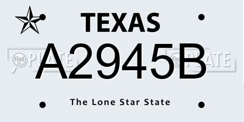 A2945B Texas License Plate