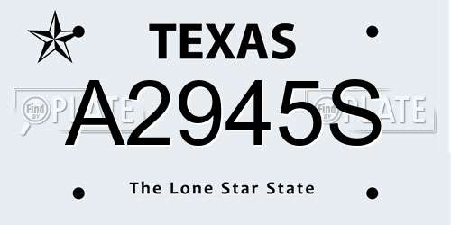 A2945S Texas License Plate