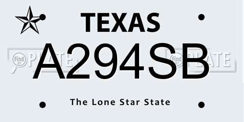 A294SB Texas License Plate