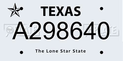 A298640 Texas License Plate