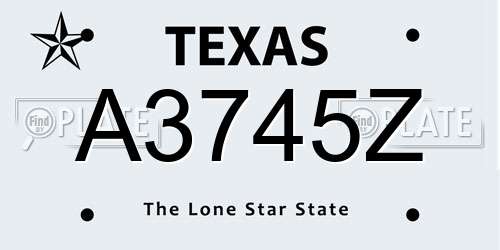 A3745Z Texas License Plate