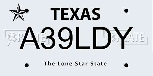 A39LDY Texas License Plate