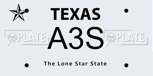 A3S Texas License Plate