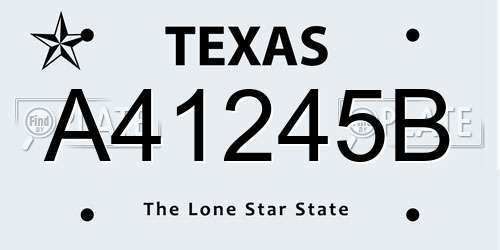 A41245B Texas License Plate