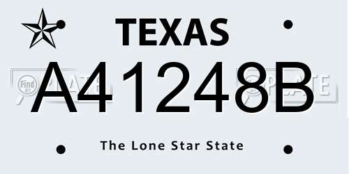 A41248B Texas License Plate