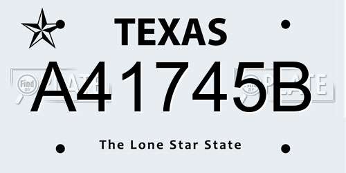 A41745B Texas License Plate
