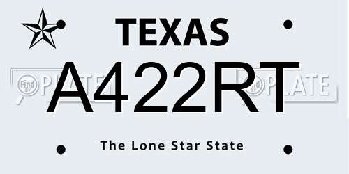 A422RT Texas License Plate