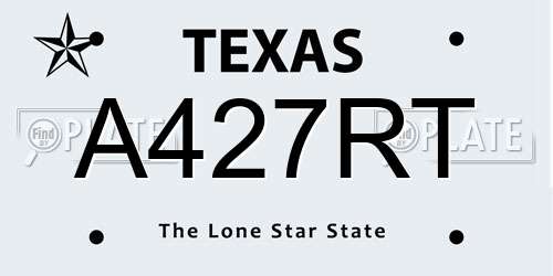 A427RT Texas License Plate