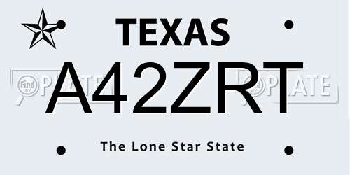 A42ZRT Texas License Plate