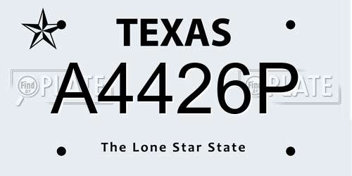 A4426P Texas License Plate