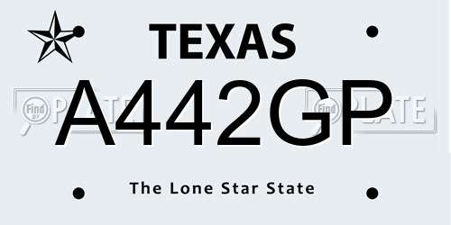A442GP Texas License Plate