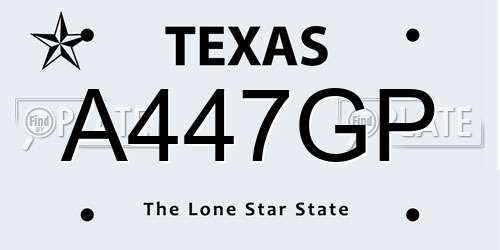 A447GP Texas License Plate