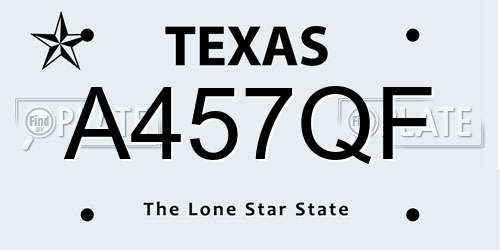 A457QF Texas License Plate