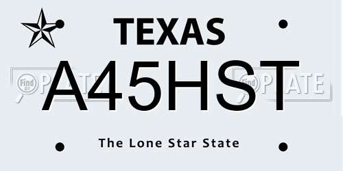 A45HST Texas License Plate