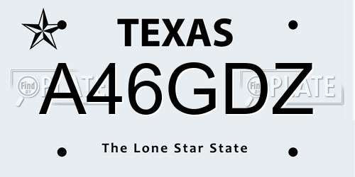 A46GDZ Texas License Plate