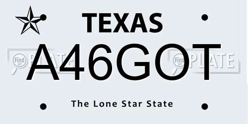 A46GOT Texas License Plate